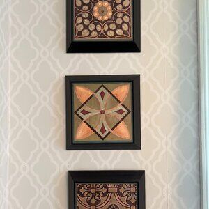 Set of 3 Wooden Wall Art Accents